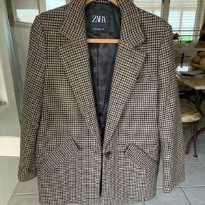 Zara wool plaid blazer